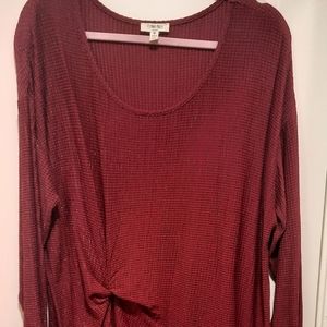 Burgundy soft thermal top